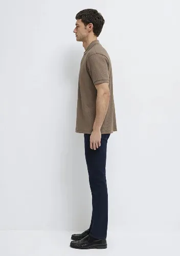 Resim Mavi Polo Yaka Erkek T-shirt M0613126-83866