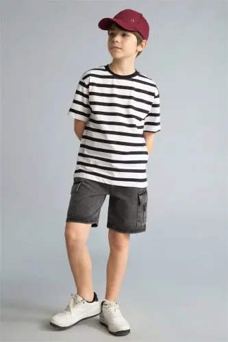 Resim Defacto Erkek Çocuk T-shirt H4342A8/BK81