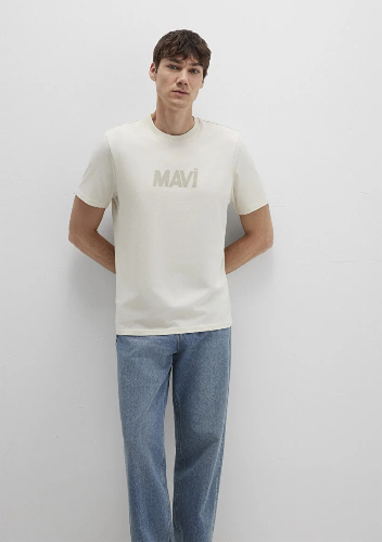 Resim Mavi Logo Erkek T-shirt M0612896-70134