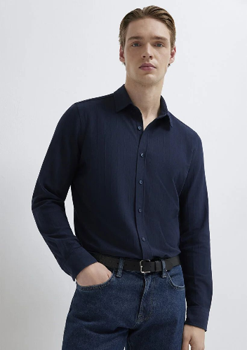 Resim Mavi Erkek Uzun Kol Gömlek M0212062-70497