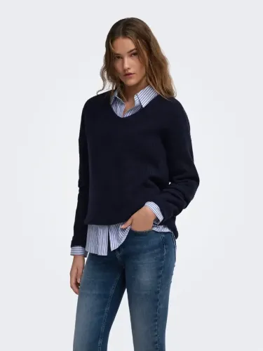Resim Only Onlcamılla V-Neck L/S Pullover Knt Noos Kadın Kazak 15204588