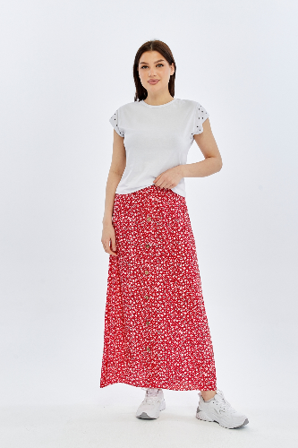 Resim Viole&More Kadın Etek Uzun Önden Düğmeli