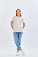 Resim Viole&More Kadın T-Shirt Yk22 Cherry Baskılı