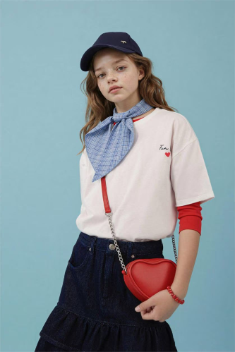 Resim Defacto Kız Çocuk T-shirt H1044A8/ER105