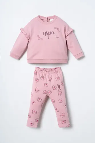 Resim U.S. Polo Assn Bebek Kız Bebek Sweat Takım USB3250