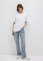 Resim Mavi Kısa Kol Kadın T-Shirt M1611309-620