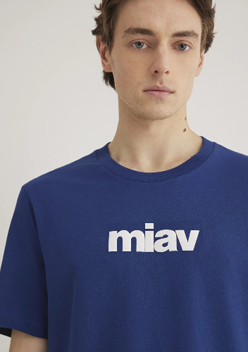 Resim Mavi Miav Baskılı Erkek T-Shirt M067153-70722