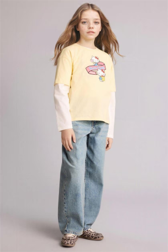 Resim Defacto Kız Çocuk T-shirt H1534A8/YL498