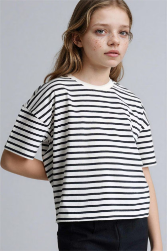 Resim Defacto Kız Çocuk T-shirt D8581A8/NV86