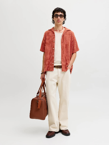 Resim Jack & Jones Jorcoba Strıpe Resort Shırt Ss Sn Erkek Gömlek 12271060