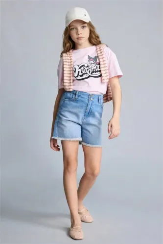 Resim Defacto Kız Çocuk T-shirt H3475A8/PN180