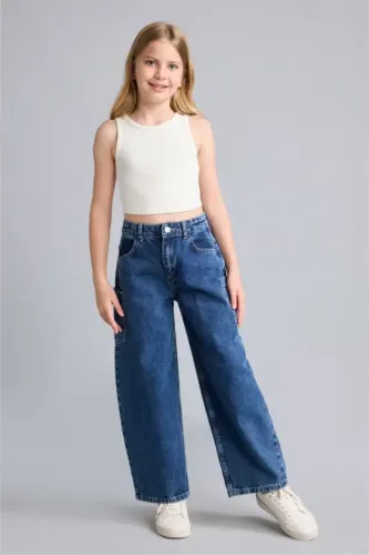 Resim Defacto  Kız Çocuk Jean Pantolon H8896A8/NM34