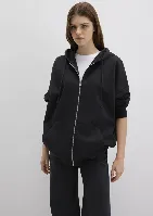 Resim Mavi Fermuarlı Kapüşonlu Kadın Sweat M1610221-900