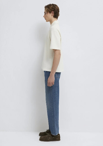 Resim Mavi Polo Yaka Erkek T-shirt M0613177-70056