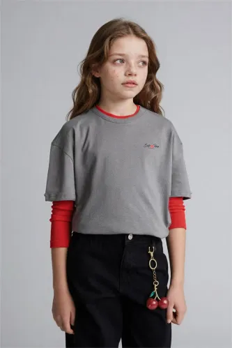 Resim Defacto Kız Çocuk T-shirt H5033A8/GR83