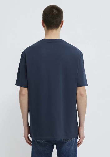 Resim Mavi Erkek T-Shirt M067074-33207 Logo Nakışlı