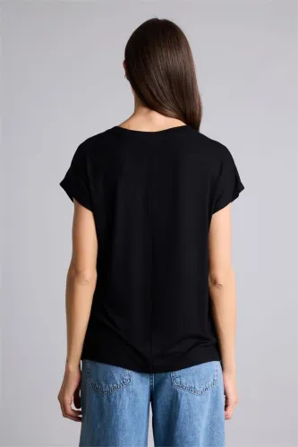 Resim Defacto Kadın T-Shirt H4373Ax/Bk81