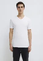 Resim Mavi V Yaka Erkek T-Shirt M063748-620