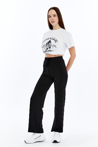 Resim Viole&More Kadın Kanvas Pantolon 2455 Modal Fitilli Bol Paça