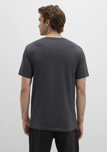 Resim Mavi Stretch V Yaka Erkek T-Shirt M061748-24398