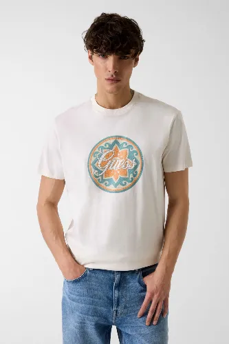 Resim Guess  Erkek  T-shirt M6GI48K3583-G018 Ss Bsc Mosaıc Tıle Tee