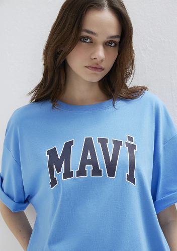 Resim Mavi Kadın T-shirt M1600843-91478