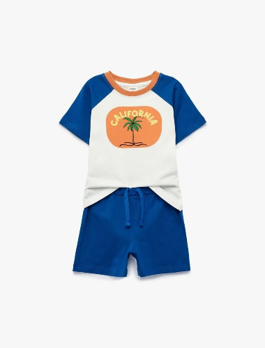 Resim Koton Erkek Bebek Şort Takım 6SMB10066TK
