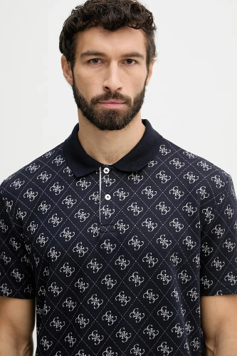 Resim Guess  Erkek  T-shirt M6GP04K3073-FBDB Ss All Over 4G Jacqaurd Polo