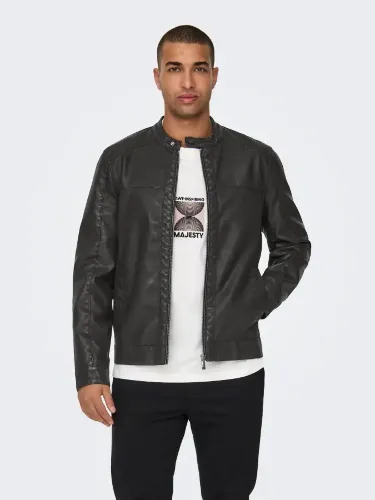 Resim Only & Sons Onsmike Pu Racer Jacket Otw Vd Noos Erkek Deri Mont Ve Ceket 22012339