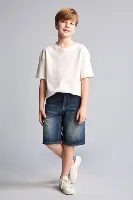 Resim Defacto Erkek Çocuk Kot&Kanvas Şort H7212A8/NM28