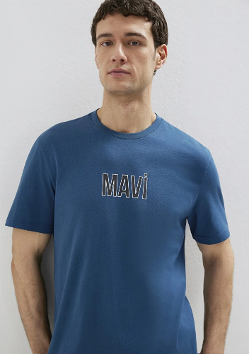 Resim Mavi Erkek T-shirt M0613186-70764