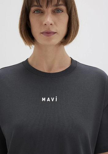 Resim Mavi Mavı Baskılı Kadın T-Shirt M1612518-70087