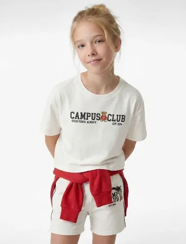 Resim Koton Kız Çocuk T-shirt 6SKG10535AK