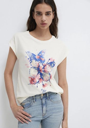 Resim Mavi Kadın T-shirt M1613718-80194