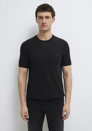 Resim Mavi Erkek Triko T-shirt M0710250-900