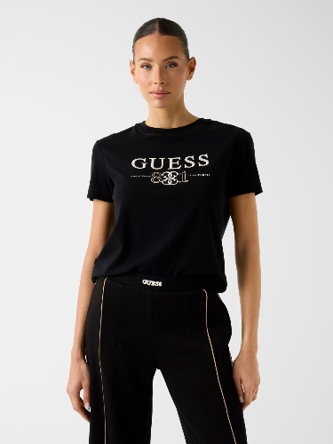 Resim Guess Athleisure  Kadın  T-shirt V6RI13KD772-JBLK Steffı Cn Ss T-Shırt