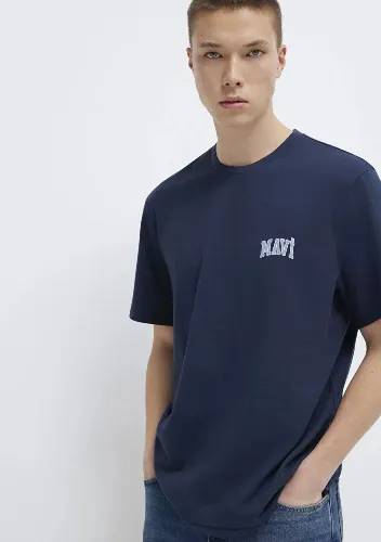 Resim Mavi Erkek T-shirt M0611714-70497