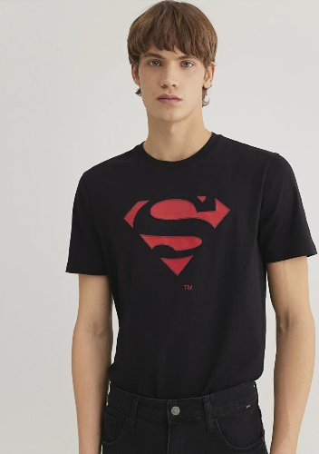 Resim Mavi Erkek Superman Baskılı T-Shirt M066875-900