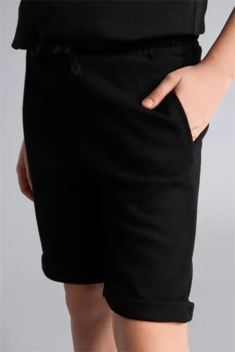 Resim Defacto Erkek Çocuk Kot&Kanvas Şort H4606A8/BK81