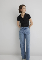 Resim Mavi Kadın Polo Yaka T-shirt M1613120-900