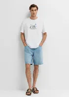 Resim Mavi Erkek T-shirt M0613350-620