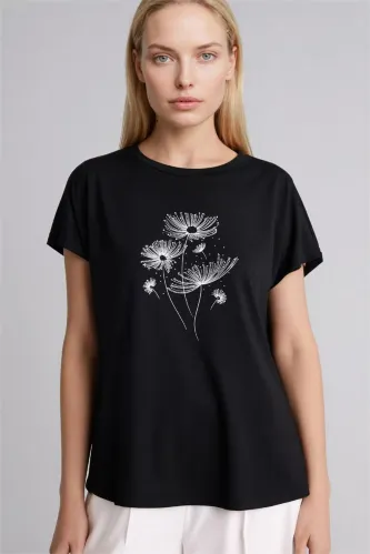 Resim Defacto Kadın T-shirt H1453AX/BK81