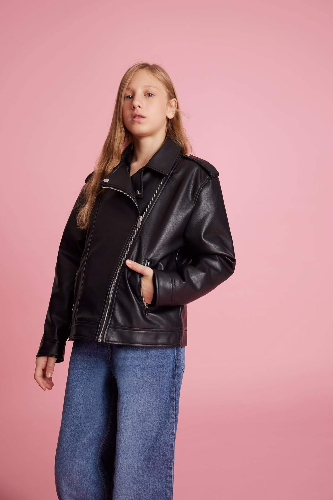 Resim Defacto Kız Çocuk  Deri Mont C4976A8/BK27