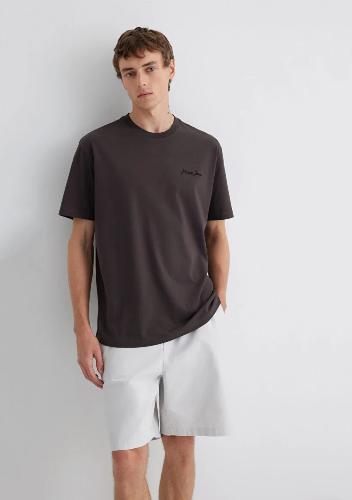 Resim Mavi Loose Erkek  T-shirt M0612733-70219