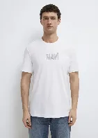 Resim Mavi Erkek T-shirt M0613186-620