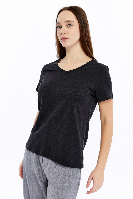 Resim Viole&More 1002 Flamlı  V Yaka Kadın T-shirt