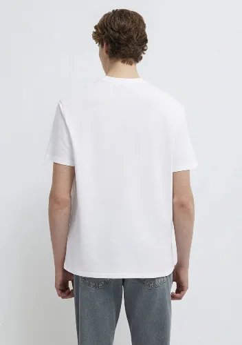 Resim Mavi Erkek Mavi Baskılı T-Shirt M0610100-620