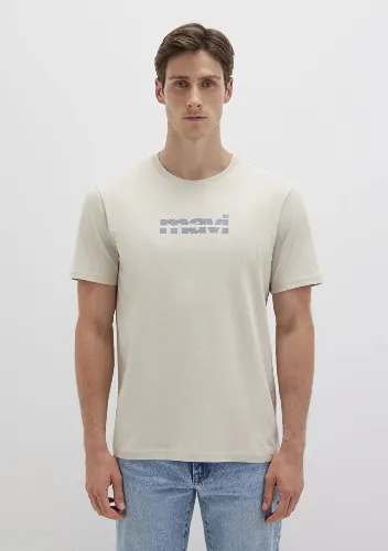 Resim Mavi Baskılı Erkek T-shirt M0610943-70144