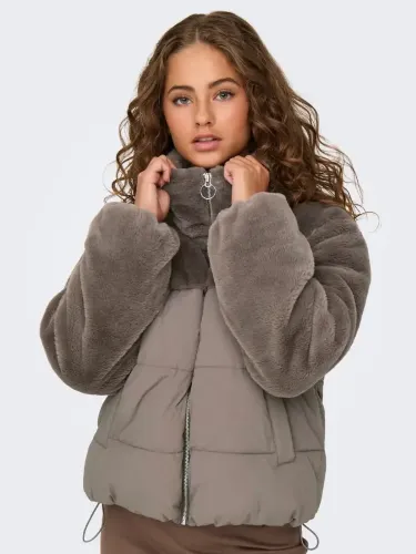 Resim Only Onlwanja Fur Puffer Mıx Jacket Noos Otw Kadın Mont 15292945