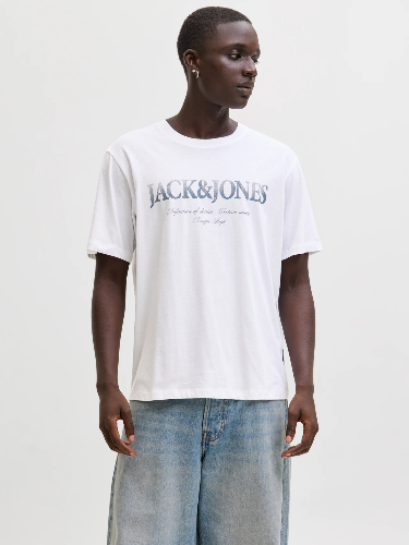 Resim Jack & Jones Jjdevın Daytona Prınt Tee Ss Crew Ln Erkek T-Shirt 12290173